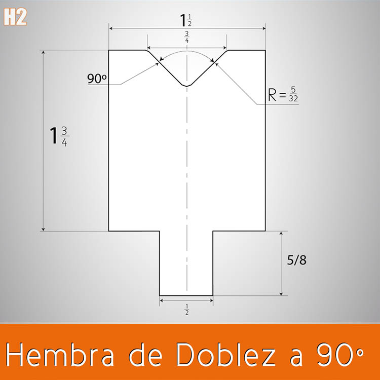Dado doblez hembra