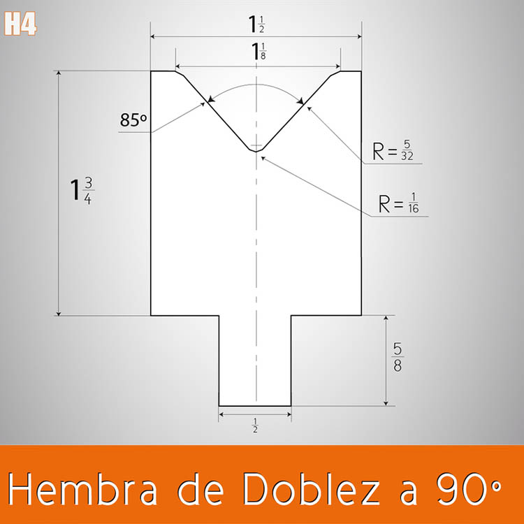 Dado doblez hembra
