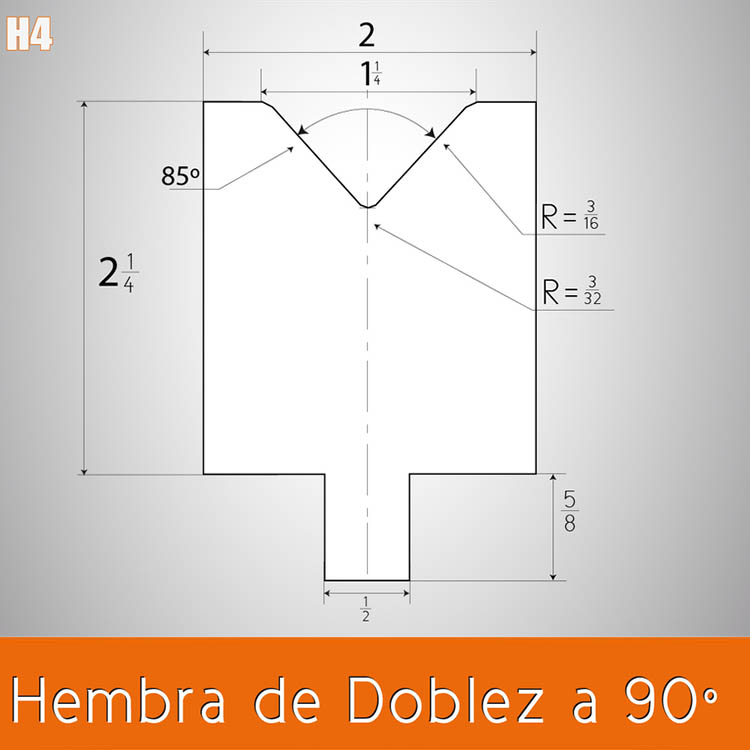 Dado doblez hembra
