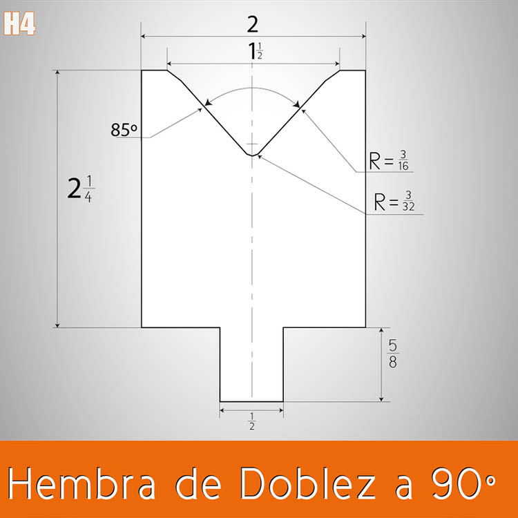 Dado doblez hembra