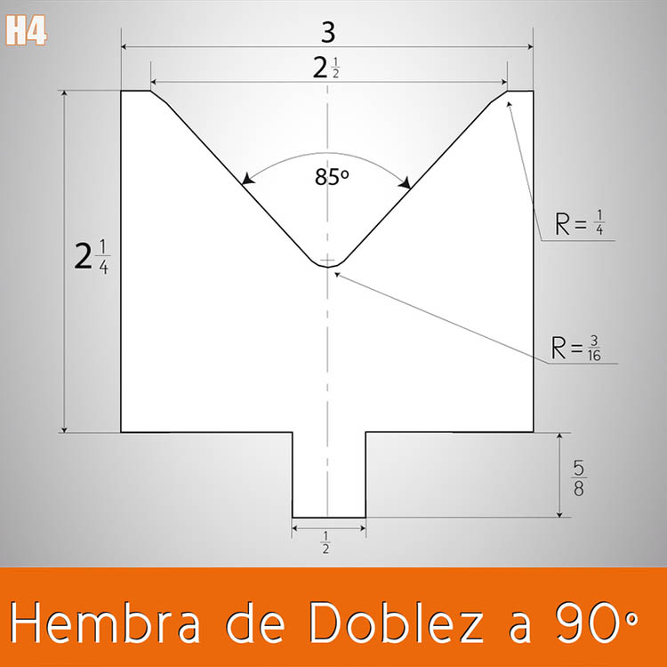 Dado doblez hembra