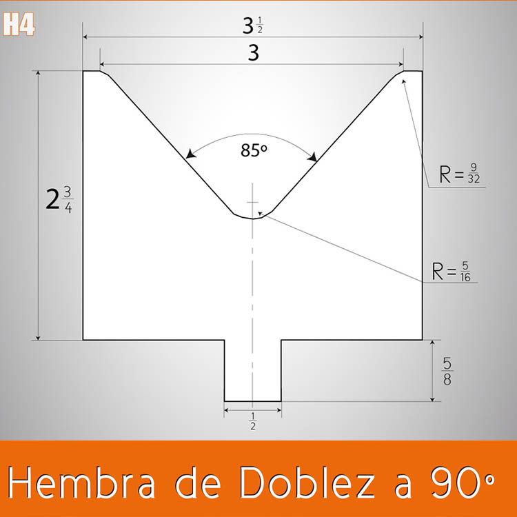Dado doblez hembra