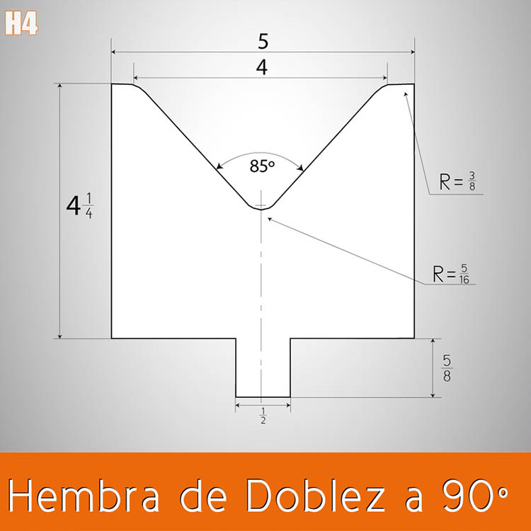 Dado doblez hembra