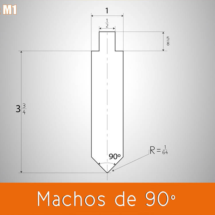 Dado doblez macho