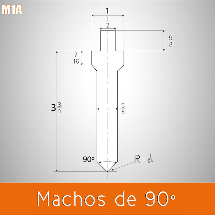 Dado doblez macho