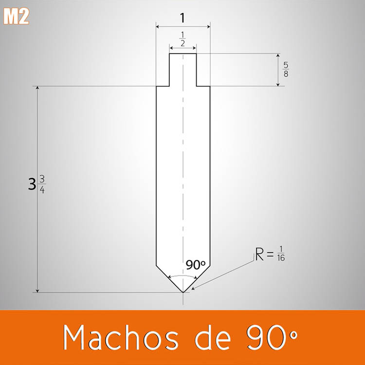 Dado doblez macho