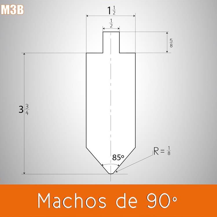 Dado doblez macho