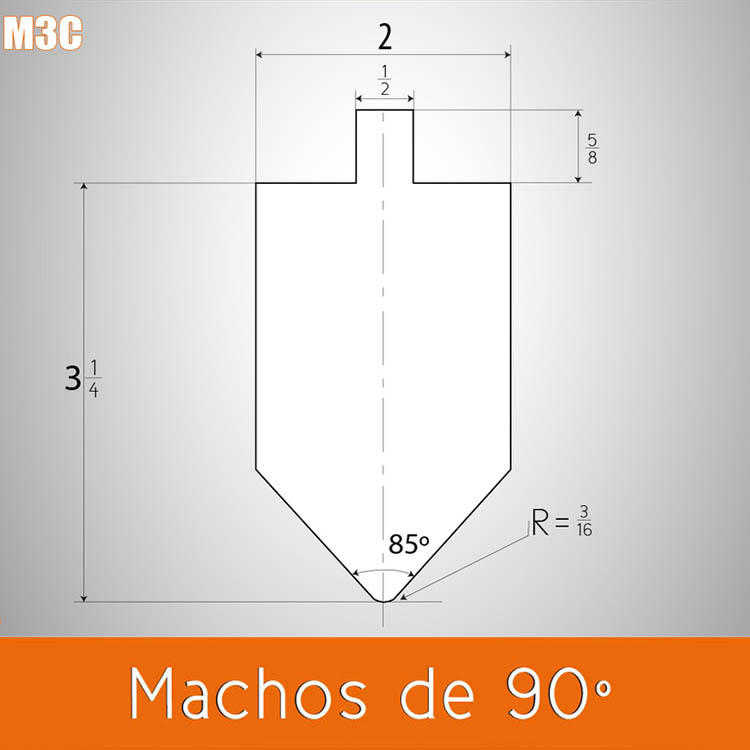 Dado doblez macho